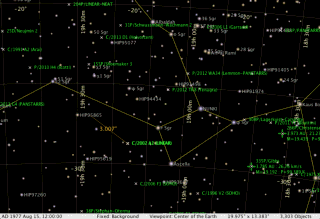 AstroGrav screenshot showing the 1977 Wow Signal