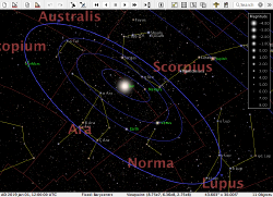 AstroGrav screenshot showing the inner solar system