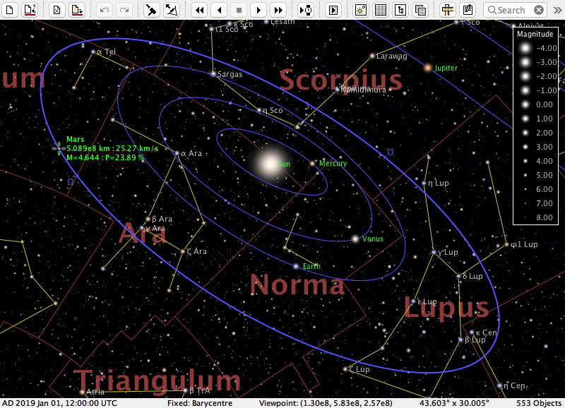 A precision solar system simulator/calculator